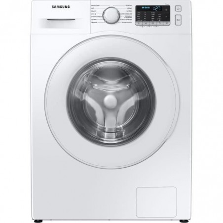 Lave-linge hublot SAMSUNG Ecobubble WW90TA046TT - 9 kg - Induction - Classe A - 1400 trs-min - Blanc