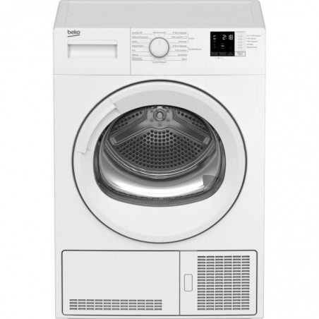 Sche-linge pompe à chaleur BEKO - DS8312GA1W- 8 kg - Classe A+ - Tambour Aquawave - Blanc