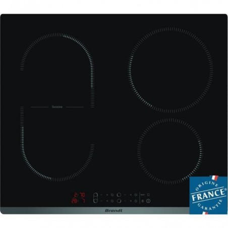 BRANDT CPI6400B - Table de cuisson induction - 4 zones - 3600 W - L 58 x P51 cm - Revêtement verre - Noir