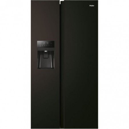 HAIER HSOBPIF9183 - Réfrigérateur américain 515L (337+178L) - Froid ventilé - L90x H177,5cm - Noir