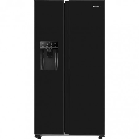 Hisense RS650N4AB1 - Réfrigérateur américain 499L (334L+165L) - Froid ventilé total - Classe F - L91cmxH179cm - Noir