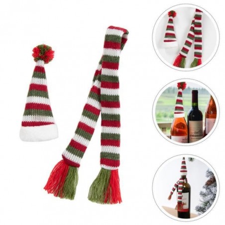 3Sets de la bouteille de de Noël Foulard Fourniture de vin Couvre chapeau de pour décoration de maison cave a vin froid