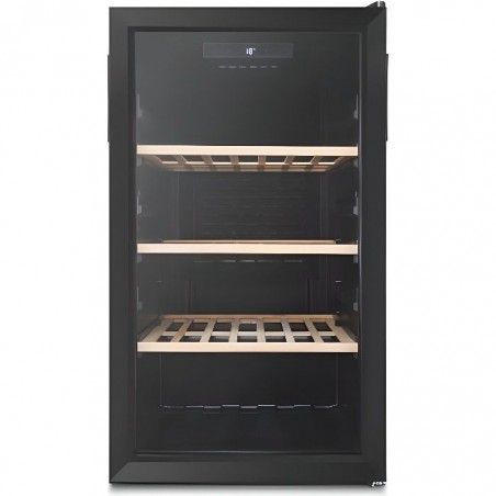 AMSTA - AMAV48BCE - Cave à vin - 48 bouteilles - Clayettes bois - Simple zone - 126 litres - Noir - Garantie 3 ans