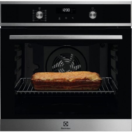 Four électrique encastrable pyrolyse chaleur pulsée - ELECTROLUX - EOF6P41X - Inox - Porte froide - 68 L - Classe A+ - Ecran LCD