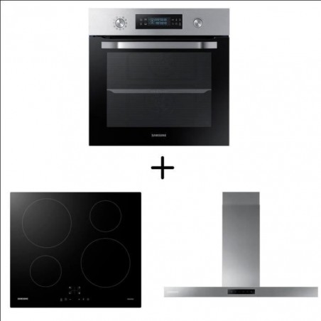 SAMSUNG NV64R3571BS Four TWIN CONVECTIONâ¢ + NZ64M3NM1BB-UR - Plaque de cuisson + NK36M5060SS-UR - hotte murale Pack encastrable