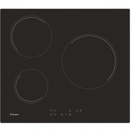 CANDY CH63CT - Plaque de cuisson vitrocéramique - 5500W - 3 foyers - Noir