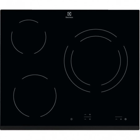 ELECTROLUX EHF6231FOK Plaque de cuisson vitrocéramique - 3 zones - 5700W - L59 x P52cm - Revêtement verre - Noir