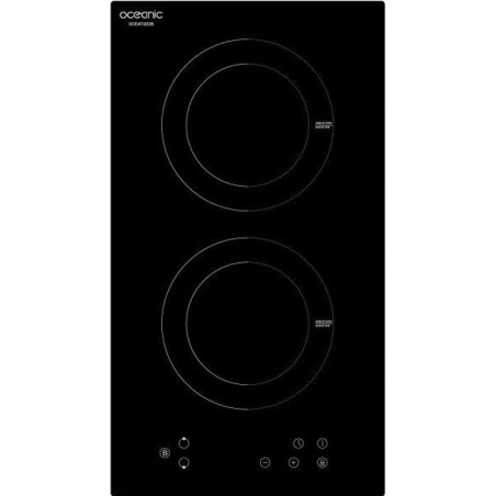 Plaque de cuisson induction encastrable - OCEANIC - 2 zones - L28,8 x P52cm - OCEATI2Z2B - 2 boosters - Revêtement verre - Noir