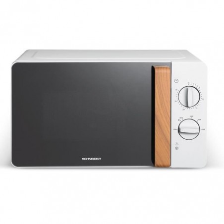 SCHNEIDER - SCMWN20SMW - Micro-ondes FJORD - 20 Litres - 700 Watts - Fonction Décongélation - Finition SoftTouch - Blanc