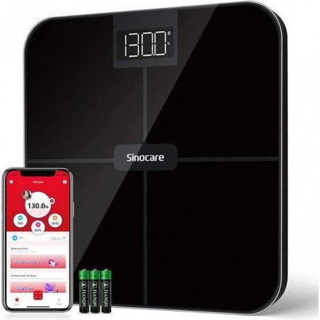 Pèse Personne Sinocare CW286 Balance Connectée - Poids-BMI - LED - Noir