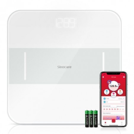 Pèse Personne Sinocare CW286 Balance Connectée - Poids-BMI - LED - Blanc