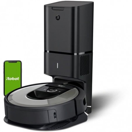 iRobot Roomba i7+ - Aspirateur robot Connecté - Batterie Lithium-iOn - Autovidage Clean Base - 2 brosses multi-surfaces