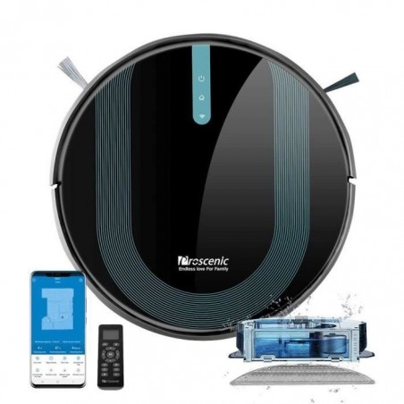 PROSCENIC 850P - Aspirateur robot connecté 2 en 1 - Aspiration et lavage - 3000 Pa - Détection Tapis