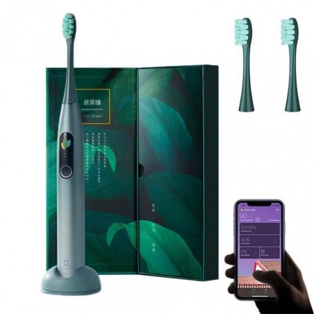 Oclean X Pro Brosse à dents électrique 42000tr sonique rechargeable 3 têtes avec Écran tactile couleur et APP vert