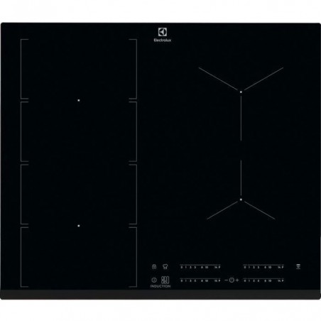 ELECTROLUX EIV654 FLEX- Table de Cuisson Induction - 4 foyers - 4 boosters - 7350W - L60 x P52 x H44cm - Revêtement verre - Noir