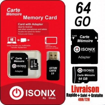 Carte Micro-SD 64 Go classe...