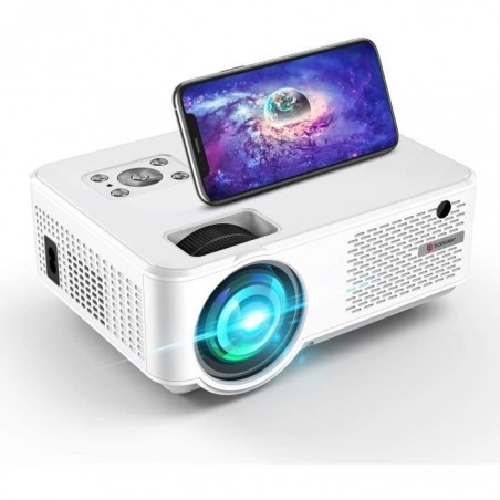 BOMAKER Mini Projecteur WiFi Extérieur, Vidéoprojecteur sans Fil Portable, Ecran Natif 1280x800P, 1080P et 300 Soutien