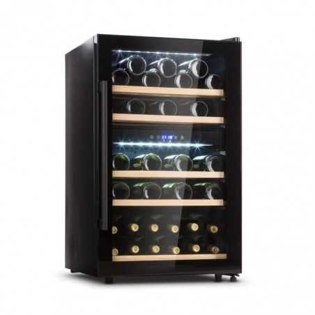 Klarstein Barossa 40D Cave à vin de conservation 135L - 41 bouteilles - 2 zones de température - éclairage LED - porte vitrée