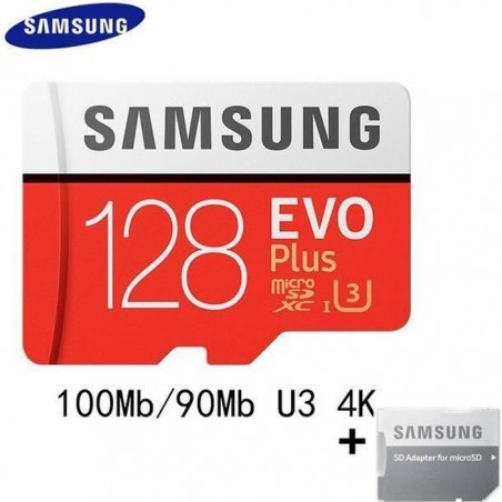 Carte Mémoire Samsung M365 Micro SD EVO Plus 128 GB + Adaptateur Carte SD