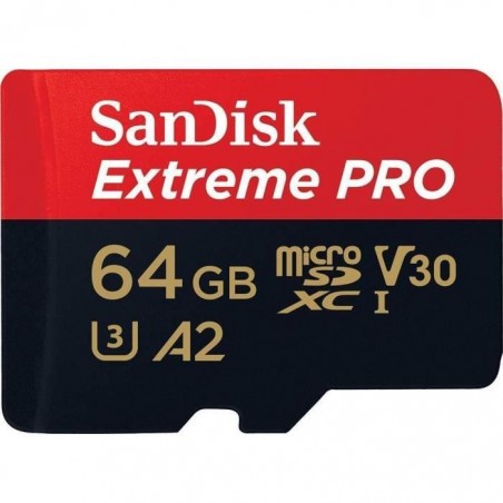 Nouvelle version - Carte Mémoire Micro SDXC Sandisk Extreme Pro 64 Go Class 10 UHS-I U3 V30 170MB-s A2