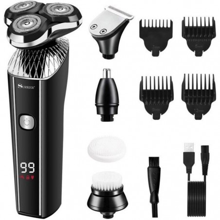 SURKER Rasoir Electrique Homme Rechargeable Tondeuse Barbe