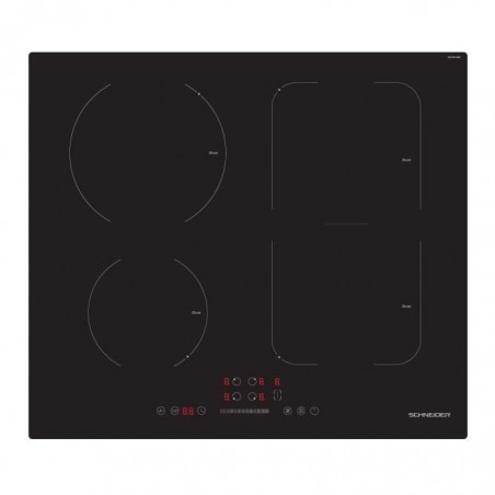 SCHNEIDER - SCTI641SSL - Table de cuisson - Induction - 4 foyers - Zone flexible - 7400 watts - Noir