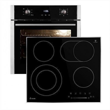 KKT KOLBE Four electrique encastrable 60cm EB8010ED + plaque vitroceramique 59cm KFS59ED - air chaud-grillade-minuterie