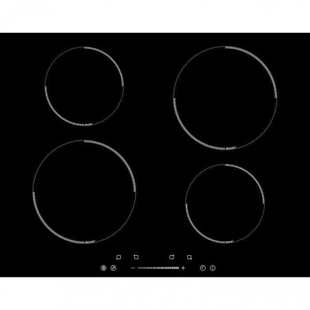 AMSTA - AMTI4Z7000 Plaque de cuisson induction 70 cm - Slider - 4 Zones - 7000 Watts - Revêtement verre - Noir - Garantie 3 ans