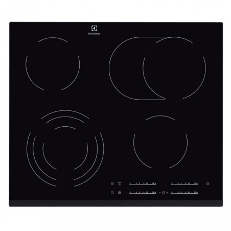 ELECTROLUX EHF6547FOK Plaque de cuisson vitrocéramique - 4 zones - 7100W - L59 x P52cm - Revêtement verre - Noir