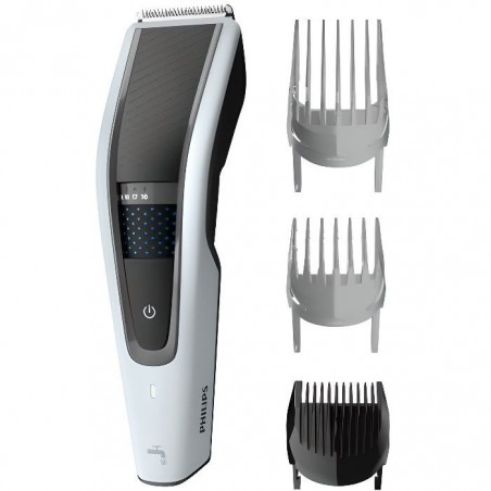 PHILIPS HC5610-15 Tondeuse Cheveux-Barbe Serie 5000 - 3 sabots - 28 hauteurs (0,5 à 28mm) - Lames DualCut - 100% étanche