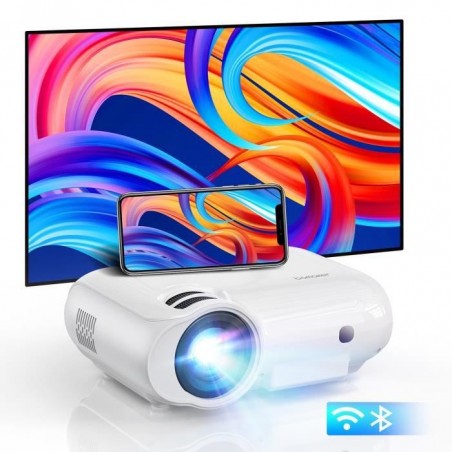 BOMAKER Projecteur avec WiFi 2.4G + 5.8G et Bluetooth, prend en charge 1080P Full HD natif, 7500L, vidéoprojecteur extérieur,