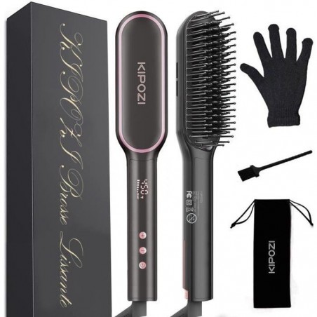 Brosse Lissante Chauffante Lisseur Barbe Peigne à Cheveux Chauffage rapide 20S avec 13 température réglable fer a lisser Cadeau