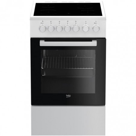 BEKO - FSS57100GW - Cuisinire 50 cm - 4 Vitrocéramiques - Four Convection - 60L - Blanc