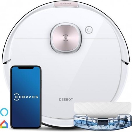 Ecovacs Deebot OZMO T8 Pure- Robot aspirateur et laveur-Navigation laser dToF- évitement intelligent des objets- autonomie de