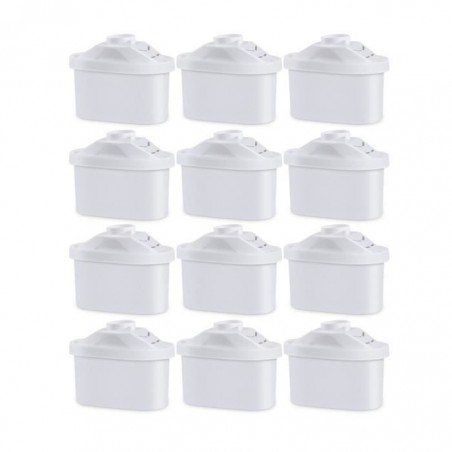 12x Cartouche Filtrante pour Carafe, Lot de 12 Filtres à Eau Universel pour BRITA MAXTRA