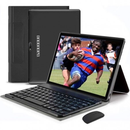 Tablette Tactile 10.1 HD IPS-64Go+4Go-Android 9.0 Pie-Double SIM-Caméras-WIFI-Ordinateur 2 En 1-Netflix-GPS-GMS-OTG-Type