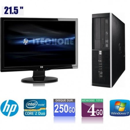 Pc de bureau HP 6000 Pro - Core 2 Duo 3,00 GHz - Ram 4 Go - HDD 250 Go + Ecran HP 21.5