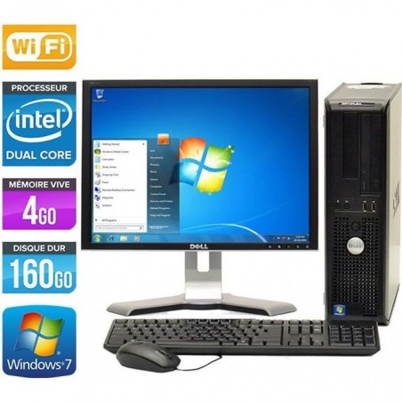 PC Dell 780 -Core Duo 2,6GHz -4Go - Wifi +Ecran 19''