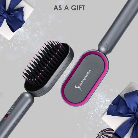 Brosse lissante chauffante peigne à lisser cheveux peigne electrique lisseur Or