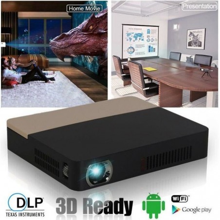 KINGSLIM M12 Vidéoprojecteurs DLP Full HD 8000 Lumens 1080p 3D Home Cinéma HDMI