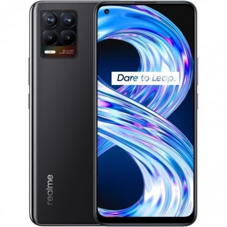 REALME 8 6Go+128Go Noir + coque en silicone offerte