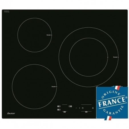 SAUTER SPI4300B Table de cuisson Induction - 3 zones - 7200W - L60 x P52cm - Revêtement verre - Noir