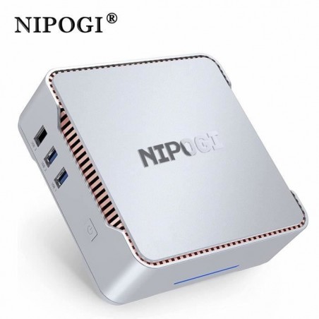 NiPoGi - Mini PC, 8Go RAM-128Go ROM, Celeron J4125 (2,7 GHz) Windows 10 Pro, Dual WiFi 2.4-5G, BT 4.2, 4K HD, 2 HDMI + 1 VGA