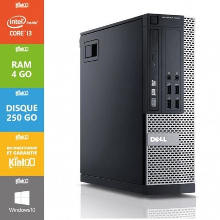 Pc bureau DELL OPTIPLEX 3010 core i3 4go ram 250 go disque dur,ordinateur de bureau reconditionné,windows 10