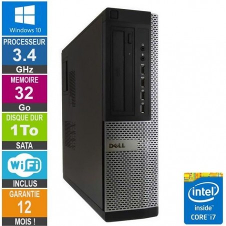 PC Dell Optiplex 9010 DT i7-3770 3.40GHz 32Go-1To Wifi W10