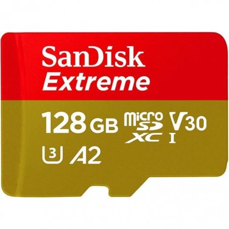 Carte Mémoire microSDXC SanDisk Extreme 128 Go + Adaptateur SD avec Performances Applicatives A2 jusqu'à 160 Mo-s, Classe 10,