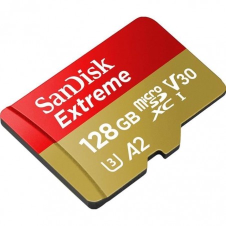 Carte Mémoire microSDXC SanDisk Extreme 128 Go + Adaptateur SD avec Performances Applicatives A2 jusqu'à 160 Mo-s, Classe 10,