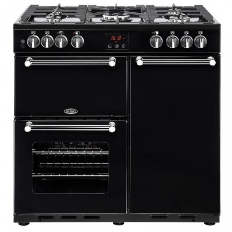 BELLING - PKENS90DFBLK - Piano de cuisson gaz 90cm - 5 foyers - 7.3 kw - Fours électriques - Classe A - 90xP60xH90cm - Noir