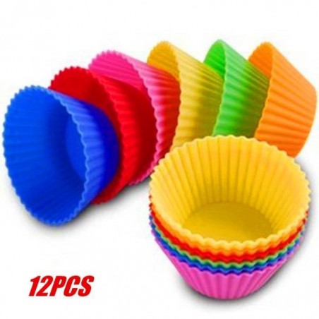 Lot de 12 Moule En Silicone Pour Muffins, Cupcake, Gâteau Rond Et Gelée - tour