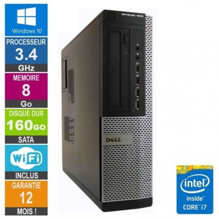 PC Dell 7010 DT Core i7-3770 3.40GHz 8Go-160Go Wifi W10